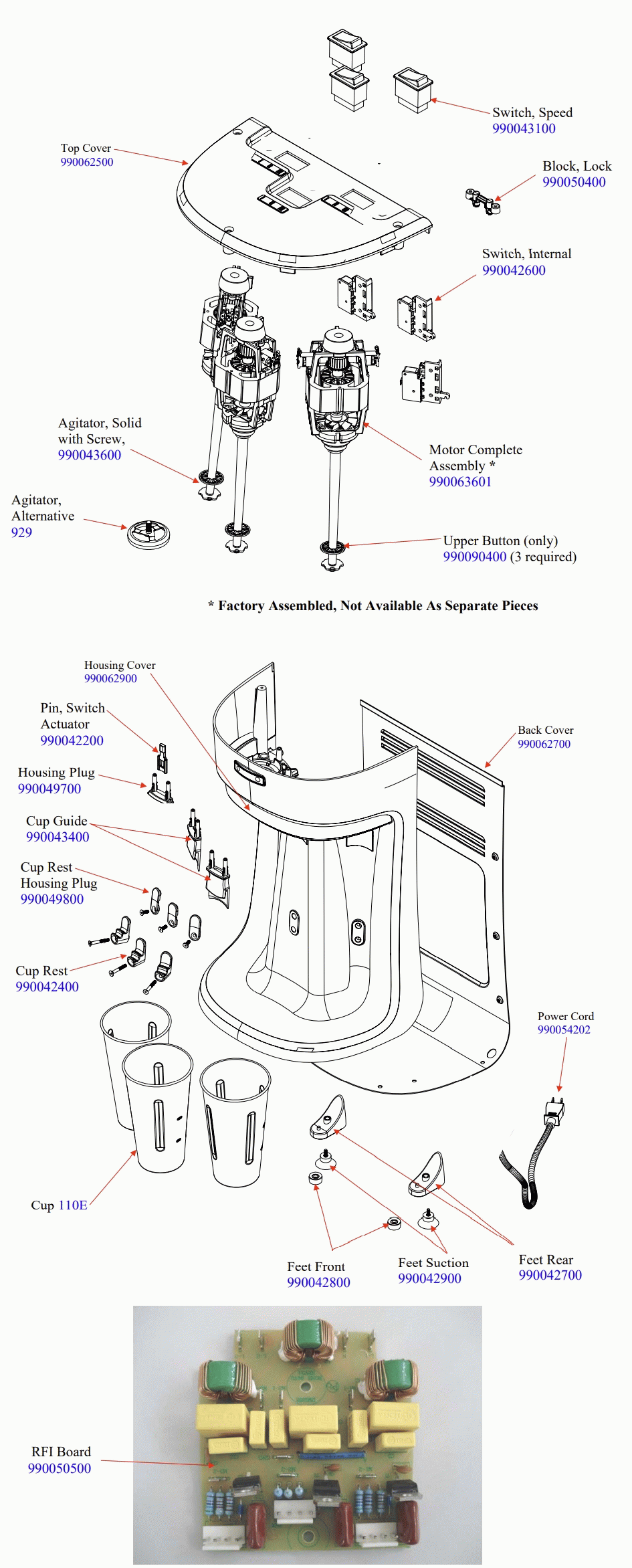 Diagram Diagram and Parts List for HMD400-UK-A  Hamilton Beach Drink Mixer